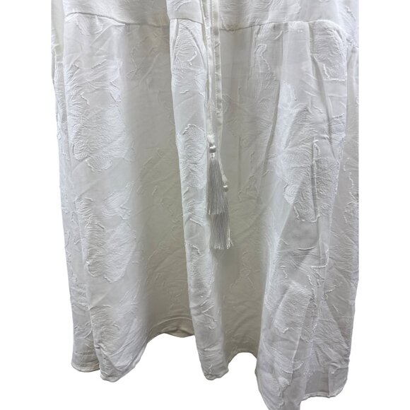 Melloday Jacquard Women's Midi Sundress Ivory Sleeveless Mock Neck Small NEW - Picture 9 of 16